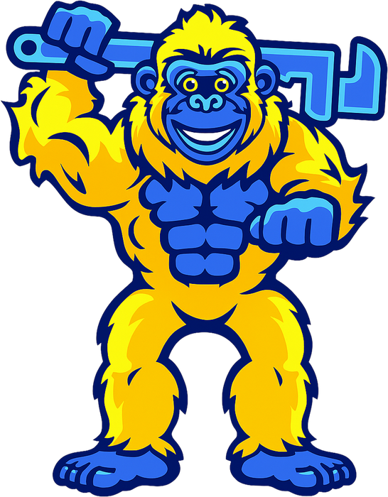 Fix-A-Leak gorilla mascot holding a wrench